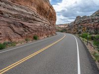 Utah Landscape: Road, Asphalt, Nature, and Clouds