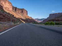 Utah Landscape: A Straight Road on Asphalt