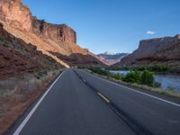 Utah Landscape: A Straight Road on Asphalt