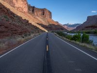 Utah Landscape: A Straight Road on Asphalt