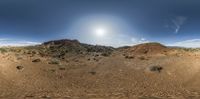 a very wide panoramic view of the desert landscape in a 360 - angle lens