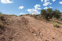 an old dirt road has been cleared from the ground and is being used for riding