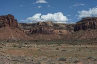 the wild horse is walking through the mountains and desert land near the mountains of the navajo