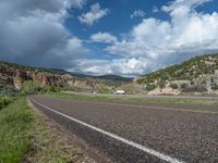 Utah Road Landscape with Majestic Mountain Views