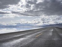 Utah Road with Mountains and Lake