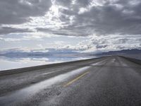 Utah Road with Mountains and Lake