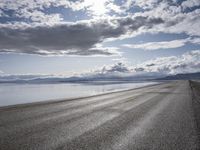 Utah Road with Mountains and Lake