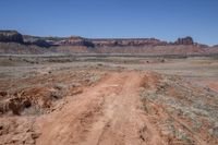 Rugged Brown Landscape in Utah, Under a Clear Sky