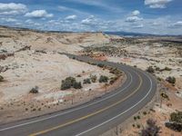 Utah's Rural Road at Head of the Rocks: Aerial View