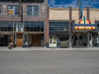 Utah's Rural Town: Street Shop Under Clear Skies and Clouds