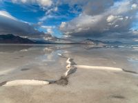 Utah's Salt Lake: Desert Landscape with Mountains