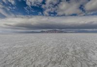 Utah's Salt Lake Desert: Sun Visible in the Open Space