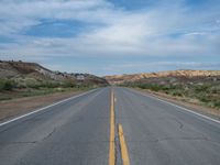 Straight Road in Utah: Mountain Landscape