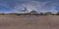 an outdoor scene shows the sky and mountains in this 360 - time video, as seen from above