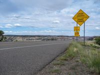 Utah, USA: Road Landscape with Clouds on a Sunny Day