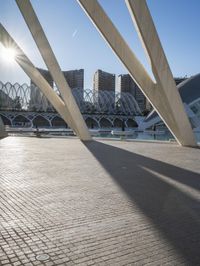 Valencia Cityscape with Concrete Bridge