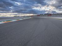 Race track in Valencia, Spain with dramatic mountain backdrop