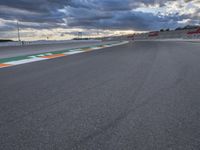 Race track in Valencia, Spain with dramatic mountain backdrop