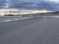 Race track in Valencia, Spain with dramatic mountain backdrop