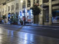 Night in Valencia, Spain: City Lights and Street Light