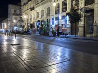 Night in Valencia, Spain: City Lights and Street Light