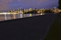 Vancouver Cityscape: Night View of Illuminated Skyscrapers