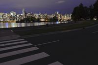 Vancouver Cityscape: Night View of Illuminated Skyscrapers