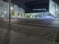 Night view of modern architecture in Berlin, Germany