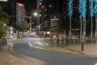 Wellington Cityscape at Night: Neon Lights Illuminating the Urban Landscape