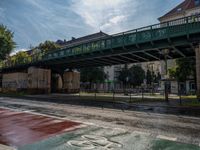 Wet Asphalt Streets Under Berlin's Bridges