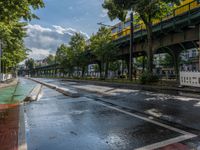 Wet Asphalt Roads in Berlin City Life