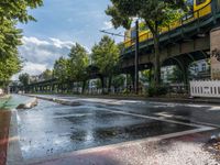 Wet Asphalt Roads in Berlin City Life