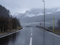 Wet Road in the Alps, France