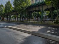 Wet Road and Shadows in Berlin, Germany