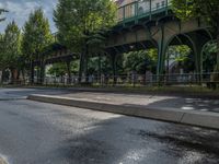 Wet Road and Shadows in Berlin, Germany