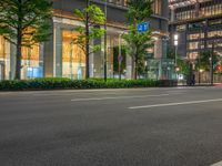 Wet Road in Tokyo, Japan at Night