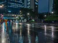 Wet Street in Tokyo's Business District