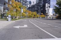 white arrows indicate that one person is stopping at the red light on the left side of the street