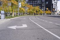 white arrows indicate that one person is stopping at the red light on the left side of the street