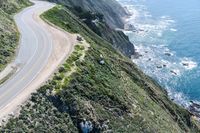 Winding Road with High Cliffs and Ocean Views