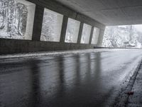 Winter Architecture: Bridge Reflection in the Snow