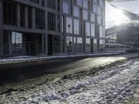 Winter Cityscape with Snow Covered Buildings 003