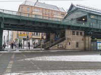 Winter Cityscape: Snow Covered Roads and Buildings 001