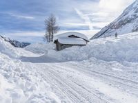 Winter Dawn Road in German Alps