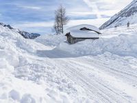 Winter Dawn Road in German Alps