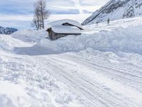 Winter Dawn Road in German Alps