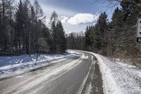 Winter Day Road in Canadian Landscape