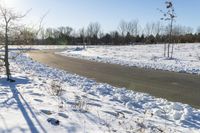 A Winter Day on the Road: Snow Covered Landscape