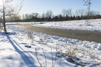 A Winter Day on the Road: Snow Covered Landscape