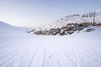 A Winter Day at a Tourist Attraction in the Alps